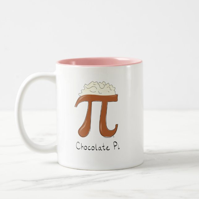 Tasse 2 Couleurs Symbole de la journée Pi Chocolat Math Enseignant  (Gauche)