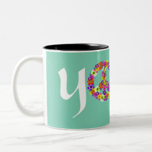 Tasse 2 Couleurs SYMBOLE DE LA PAIX Yoga Floral