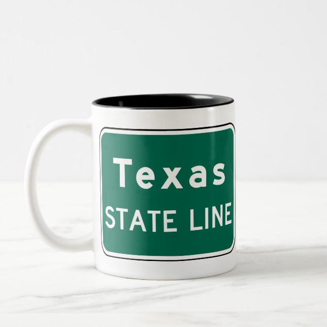 Tasse 2 Couleurs SYMBOLE DE LA ROUTE DU Texas State Line (Gauche)