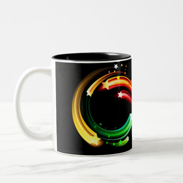 Tasse 2 Couleurs Symbole de l'infini de comètes arc-en-ciel (Gauche)