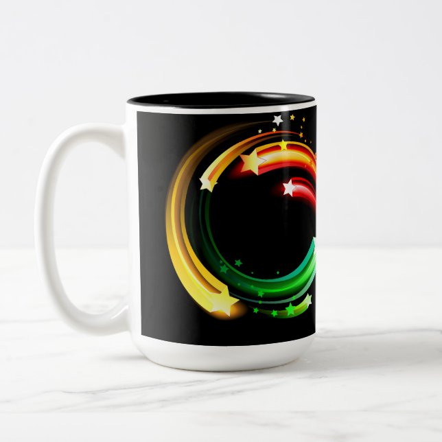 Tasse 2 Couleurs Symbole de l'infini des comètes arc-en-ciel (Gauche)