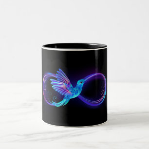 Tasse 2 Couleurs Symbole de l'infini néon avec colibri lumineux