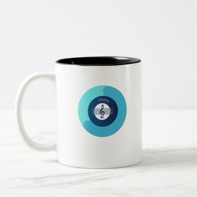 Tasse 2 Couleurs Symbole de musique solfège (Gauche)