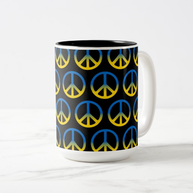 Tasse 2 Couleurs SYMBOLE DE PAIX Ukraine (Devant droit)