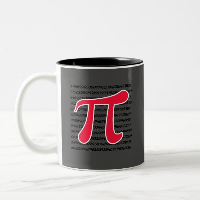 Tasse 2 Couleurs SYMBOLE DE Pi Rouge Scarlet (Gauche)
