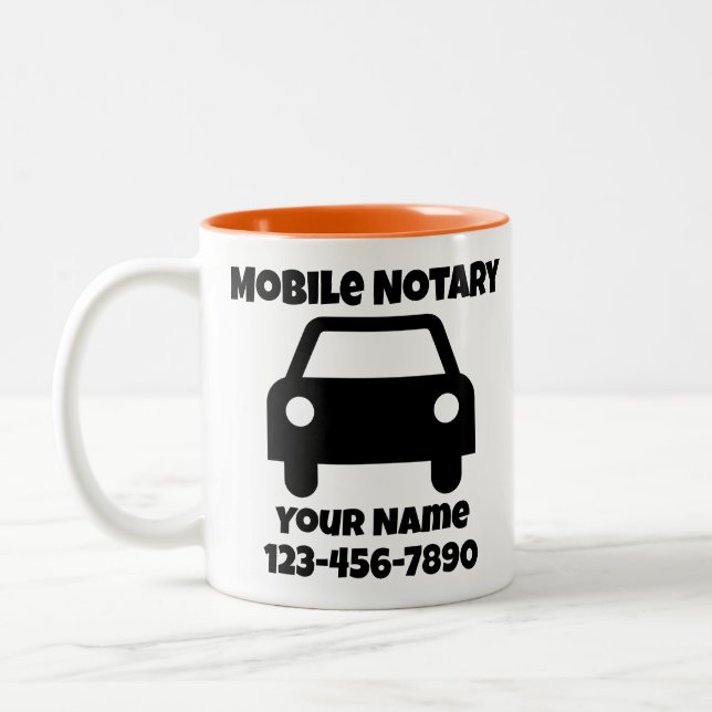 Tasse 2 Couleurs Symbole de voiture publique de notaire mobile Cust (Gauche)