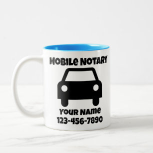 Tasse 2 Couleurs Symbole de voiture publique de notaire mobile Cust