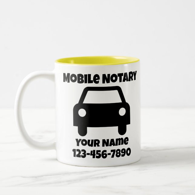 Tasse 2 Couleurs Symbole de voiture publique de notaire mobile Cust (Gauche)