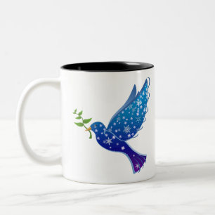 Tasse 2 Couleurs Symbole d'oiseaux de la colombe de la paix Amour L