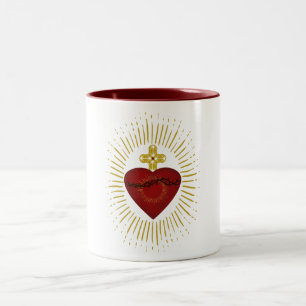 Tasse 2 Couleurs Symbole du Sacré-Cœur de Jésus