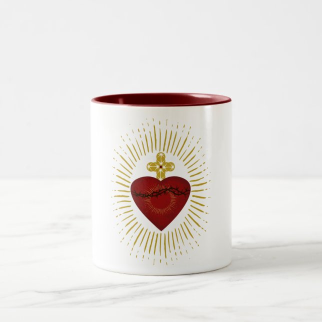 Tasse 2 Couleurs Symbole du Sacré-Cœur de Jésus (Centre)