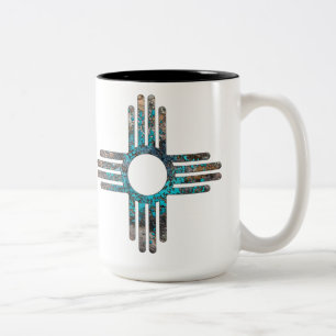 Tasse 2 Couleurs Symbole du soleil Zia du Nouveau-Mexique