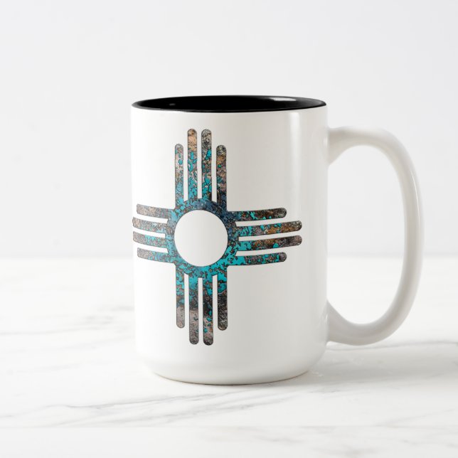 Tasse 2 Couleurs Symbole du soleil Zia du Nouveau-Mexique (Droit)
