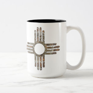 Tasse 2 Couleurs Symbole du soleil Zia du Nouveau-Mexique