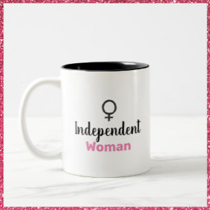 Tasse 2 Couleurs Symbole féminin noir et rose rétro