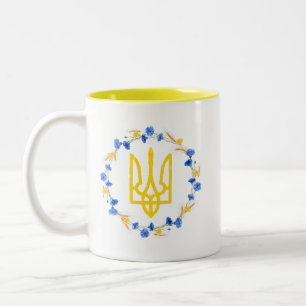 Tasse 2 Couleurs Symbole national ukrainien Trident Tryzub
