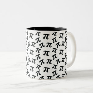 Tasse 2 Couleurs Symbole Pi Motif noir blanc élégant