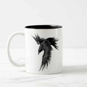 Tasse 2 Couleurs Symbole viking de Corbeau Norse