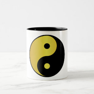 Tasse 2 Couleurs Symbole Yin et Yang Gold asian philosophie zen
