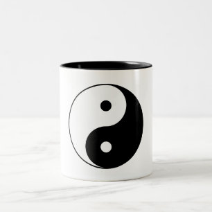 Tasse 2 Couleurs SYMBOLE YIN ET Yang (Taijitu taoïste chinois)