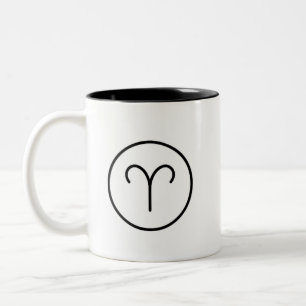 Tasse 2 Couleurs SYMBOLE Zodiaque Aries Ram Horoscope