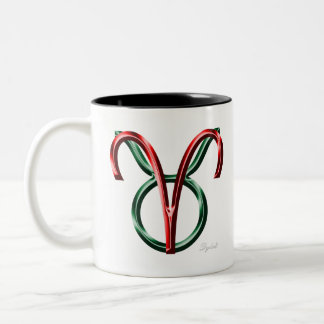 Tasse 2 Couleurs SYMBOLE Zodiaque Aries Taurus Cusp Astrologie