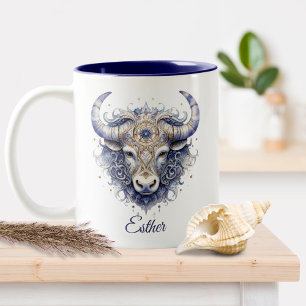 Tasse 2 Couleurs Symbole zodiaque du taureau de l'Imaginaire Taurus