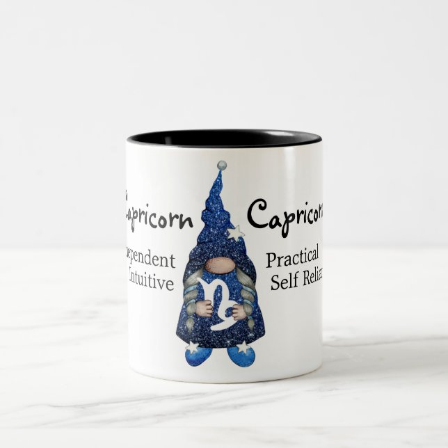 Tasse 2 Couleurs SYMBOLE Zodiaque Gnome Capricorne (Centre)