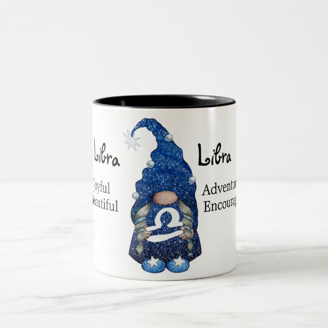 Tasse 2 Couleurs SYMBOLE Zodiaque Gnome de Cute Libra (Centre)