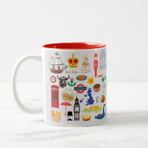 Tasse 2 Couleurs Symboles britanniques