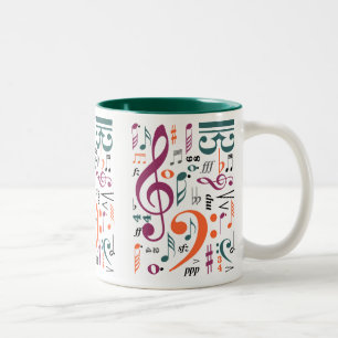 Tasse 2 Couleurs Symboles de la musique