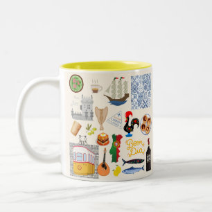 Tasse 2 Couleurs Symboles du Portugal Amoureux de Voyage