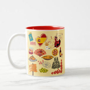 Tasse 2 Couleurs Symboles espagnols Amateurs de voyage