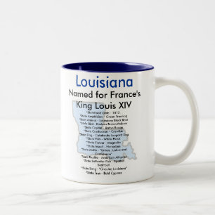 Tasse 2 Couleurs Symboles et carte de la Louisiane