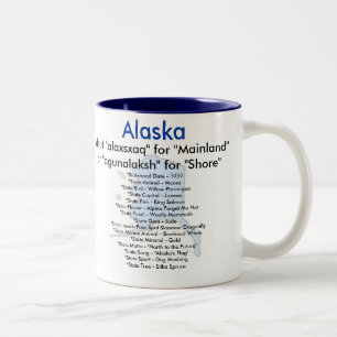 Tasse 2 Couleurs Symboles et carte de l'Alaska