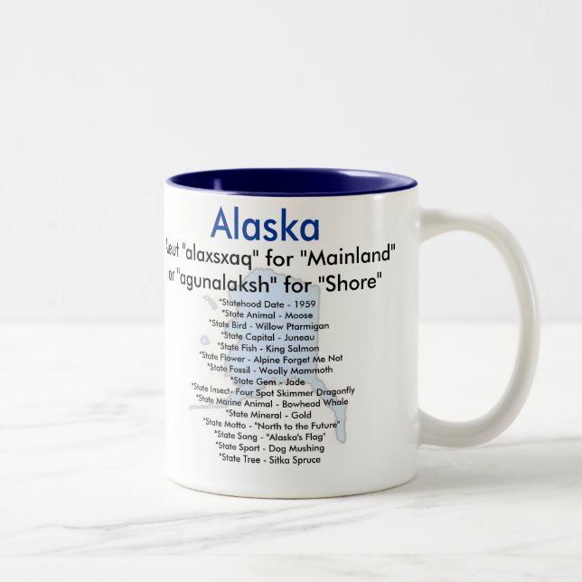 Tasse 2 Couleurs Symboles et carte de l'Alaska (Droit)
