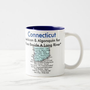 Tasse 2 Couleurs Symboles et carte du Connecticut