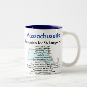 Tasse 2 Couleurs Symboles et carte du Massachusetts