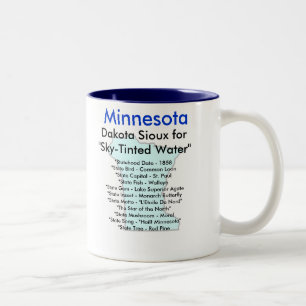 Tasse 2 Couleurs Symboles et carte du Minnesota