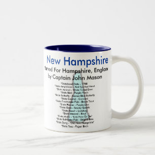 Tasse 2 Couleurs Symboles et carte du New Hampshire
