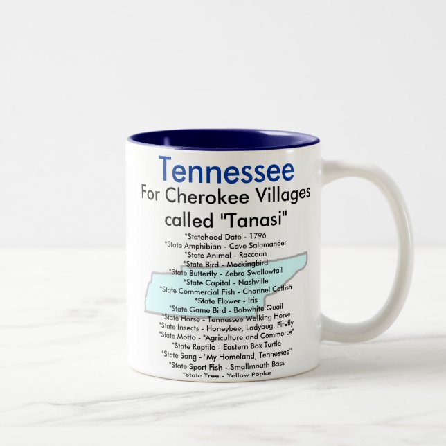 Tasse 2 Couleurs Symboles et carte du Tennessee (Droit)