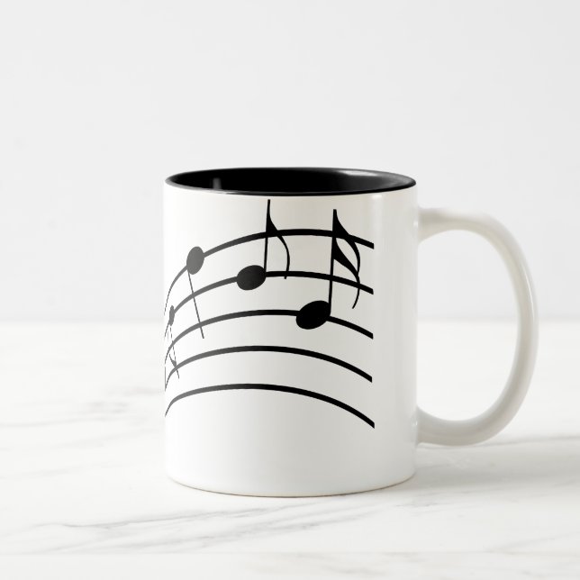 Tasse 2 Couleurs Symboles musicaux Doigts en verre dépoli du musici (Droit)