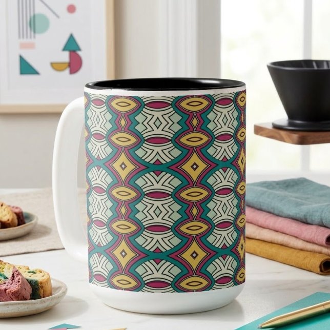 Tasse 2 Couleurs Symétrie diamant et ovale (Créateur téléchargé)