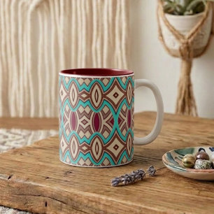 Tasse 2 Couleurs Symétrie diamant et ovale doux