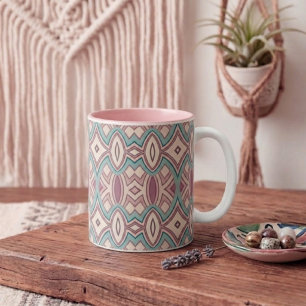 Tasse 2 Couleurs Symétrie douce en diamant et ovale