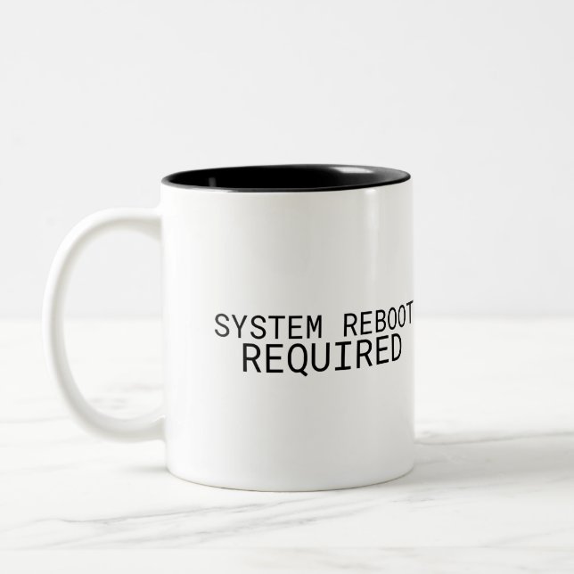 Tasse 2 Couleurs System Reboot Required Minimalist  (Gauche)