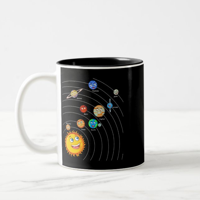 Tasse 2 Couleurs Systèmes solaires Planètes Astronomie Spatiale (Gauche)