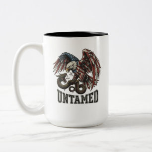Tasse 2 Couleurs T-shirt aigle patriotique indompté vs serpent bike