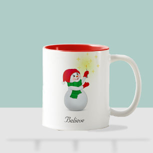 Tasse 2 Couleurs T-Shirt Bonhomme de neige de Noël