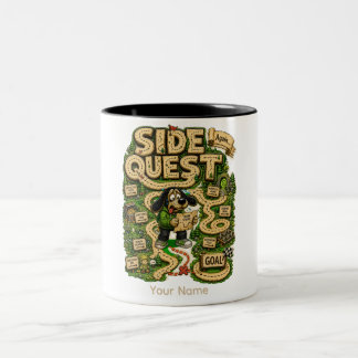 Tasse 2 Couleurs T-Shirt de gamer drôle personnalisé Quête secondai
